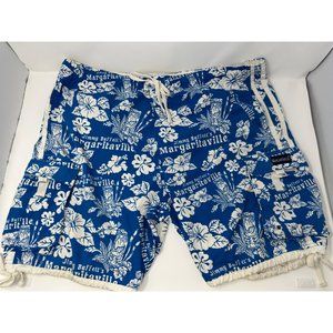 Margaritaville Jimmy Buffett Blue Hawaiian swim shorts sz XL drawstring 5pocket